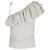 Blusa a righe con volant Ganni Wilkie in cotone e seta bianca Multicolore - vista 3