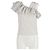 Blusa a righe con volant Ganni Wilkie in cotone e seta bianca Multicolore - vista 4