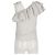 Blusa a righe con volant Ganni Wilkie in cotone e seta bianca Multicolore - vista 6