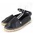 Hermès Hermes Leather Espadrilles Ankle Strap Black
