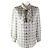 Yves Saint Laurent Blusa de seda con lazo Saint Laurent 34 Beige Negro