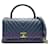 Chanel V-Stitch Coco Handle Handbag Blue Leather  ref.1746315