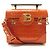 NINE BALMAIN B BUZZ 23 CROCODILE-STYLE LEATHER ORANGE SHOULDER BAG