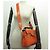 NINE BALMAIN B BUZZ 23 CROCODILE-STYLE LEATHER ORANGE SHOULDER BAG - view 9