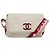 CHANEL Borsa a Spalla Choco Bar Pelle Bianca Oro rosa CC Auth bs18354 Bianco D'oro