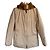 Chaqueta de plumón Prada con capucha de piel natural crema Crudo