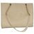 CHANEL COCO Borsa Tote Mark Chain Pelle Caviar Beige Oro CC Auth bs18886 D'oro