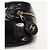 Vanity CHANEL COCO Marca pochette da trucco Pelle verniciata Nera Oro CC Auth 94464 Nero D'oro - vista 14