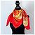 Nina Ricci foulard vintage rosso e dorato in seta D'oro - vista 2