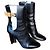 Botines con tacón de flor Louis Vuitton Silhouette de piel negra Negro