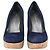 Stuart Weitzman Corkswoon Wedge Pumps in Camoscio Blu Navy - vista 2
