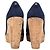 Stuart Weitzman Corkswoon Wedge Pumps in Camoscio Blu Navy - vista 3