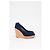 Stuart Weitzman Corkswoon Wedge Pumps in Camoscio Blu Navy - vista 7
