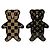 Conjunto de broche Nunour urso de pelúcia Monogram Damier Louis Vuitton Marrom