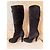 Bottes Gucci en cuir et fourrure noires - vue 10