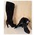 Bottes Gucci en cuir et fourrure noires - vue 2
