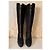 Bottes Gucci en cuir et fourrure noires - vue 8