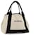 BALENCIAGA Navy Cabas S Hand Bag Canvas Silver White black 339933 Auth 95406 Silvery Cloth  ref.1756996