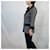 Yves Saint Laurent Blazer à rayures Saint Laurent à double boutonnage Gris  - vue 9