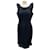 Autre Marque Roland Nivelais Navy Blue Ruffled Silk Dress  ref.1758947