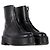 As botas ankle chunky com zíper frontal em couro preto da The Row - vista 4