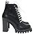 Stivali platform con zip in pelle nera Louis Vuitton Star Trail Laced Nero