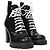 Stivali platform con zip in pelle nera Louis Vuitton Star Trail Laced Nero - vista 4