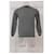 Grauer Wollpullover mit Balmain-Logo-Patch und Rundhalsausschnitt  - Ansicht 6