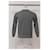 Grauer Wollpullover mit Balmain-Logo-Patch und Rundhalsausschnitt  - Ansicht 8
