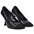 Timeless Chanel Interlocking CC skulptierte Absatzschuhe aus schwarzem Leder - Ansicht 4