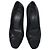 Timeless Chanel Interlocking CC skulptierte Absatzschuhe aus schwarzem Leder - Ansicht 5