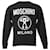 Schwarzer Baumwollpullover mit Moschino Fragezeichen-Print
