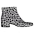 Saint Laurent Star Print Ankle Boots in Silver Glitter Silvery Metallic  ref.1759092