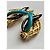 Orecchini Balenciaga in smalto nero blu oro D'oro - vista 7
