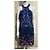 Marchesa Vestido de renda de pássaro em um azul claro com acentos florais rosa - vista 2