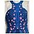 Marchesa Vestido de renda de pássaro em um azul claro com acentos florais rosa - vista 3