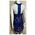 Marchesa Vestido de renda de pássaro em um azul claro com acentos florais rosa - vista 4