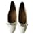 Hermès Ballettschuhe Silber Aus weiß Lackleder Metall
