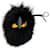 Fendi Black Fox Monster Keychain Fur  ref.1761716