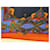 Bufanda Hermès "Cartas de Ereván" Multicolor Naranja Azul marino - vista 4