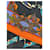 Bufanda Hermès "Cartas de Ereván" Multicolor Naranja Azul marino - vista 6