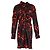 Abito camicia stampato Dries Van Noten in satin nero e rosso