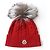 Moncler Wool Cashmere Fox Fur Knit Cap Red