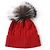 Moncler Wool Cashmere Fox Fur Knit Cap Red - view 3