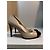 Lk Bennett 10 cm hoher Absatzschuh. Beige aus Napa mit einer schwarzen Lackspitze. - Ansicht 4