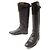 Hermès BOTAS CAVALERAS HERMES EVELYNE 36 CUERO Y SEDA MARRÓN Castaño