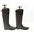 Hermès BOTAS CAVALERAS HERMES EVELYNE 36 CUERO Y SEDA MARRÓN Castaño - vista 3