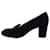 Yves Saint Laurent Schwarze Wildlederschuhe mit Absatz YSL  - Ansicht 1