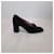 Yves Saint Laurent Schwarze Wildlederschuhe mit Absatz YSL  - Ansicht 3