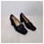 Yves Saint Laurent Schwarze Wildlederschuhe mit Absatz YSL  - Ansicht 5